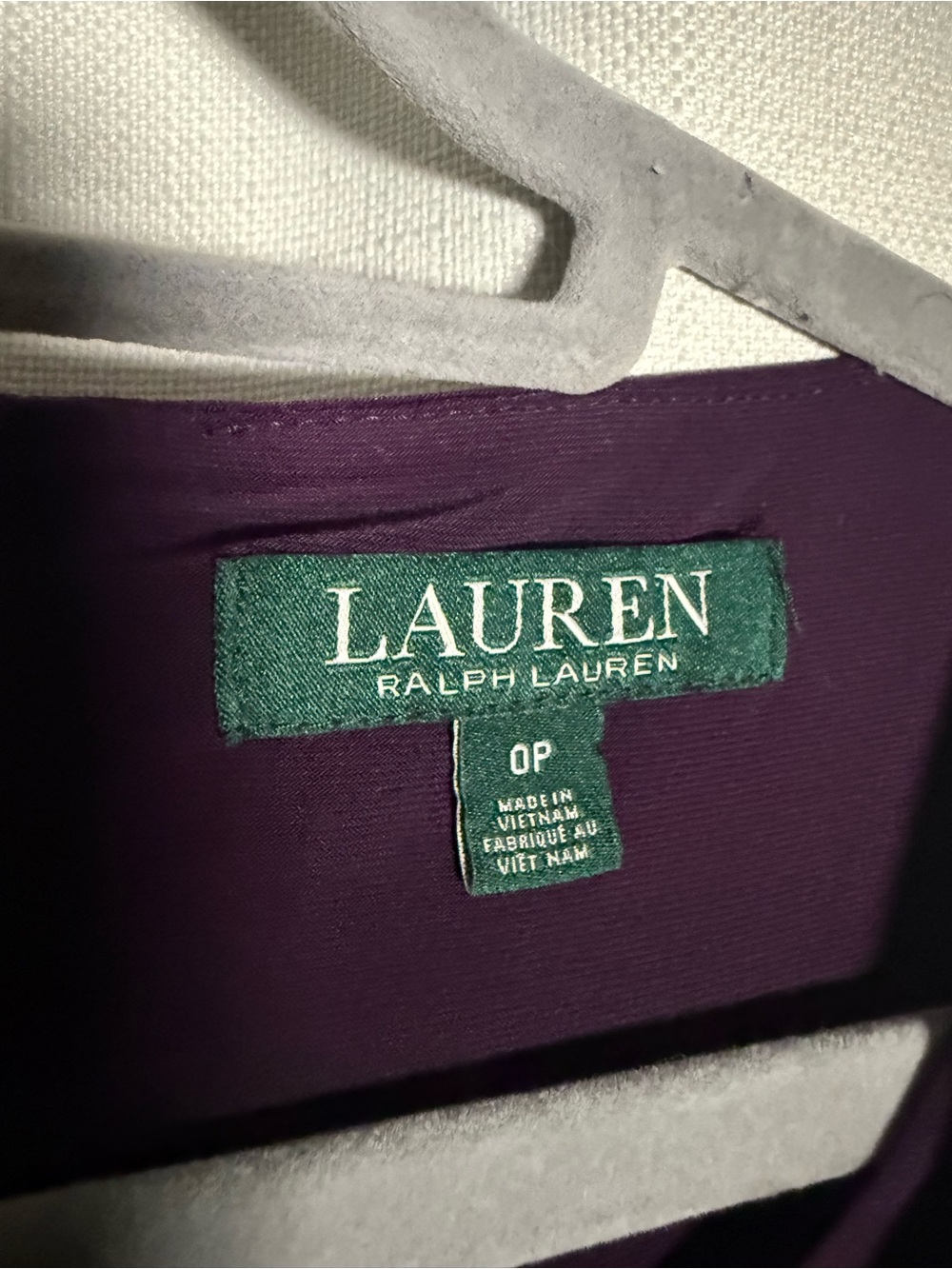 LAUREN Ralph Lauren Petite Twisted-Knot Jersey Dark Purple Dress 0P - Picture 4 of 7